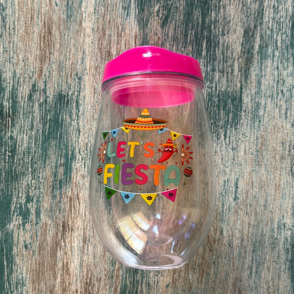 New Wine Tumbler; “Let’s Fiesta” iCinco de Mayo!